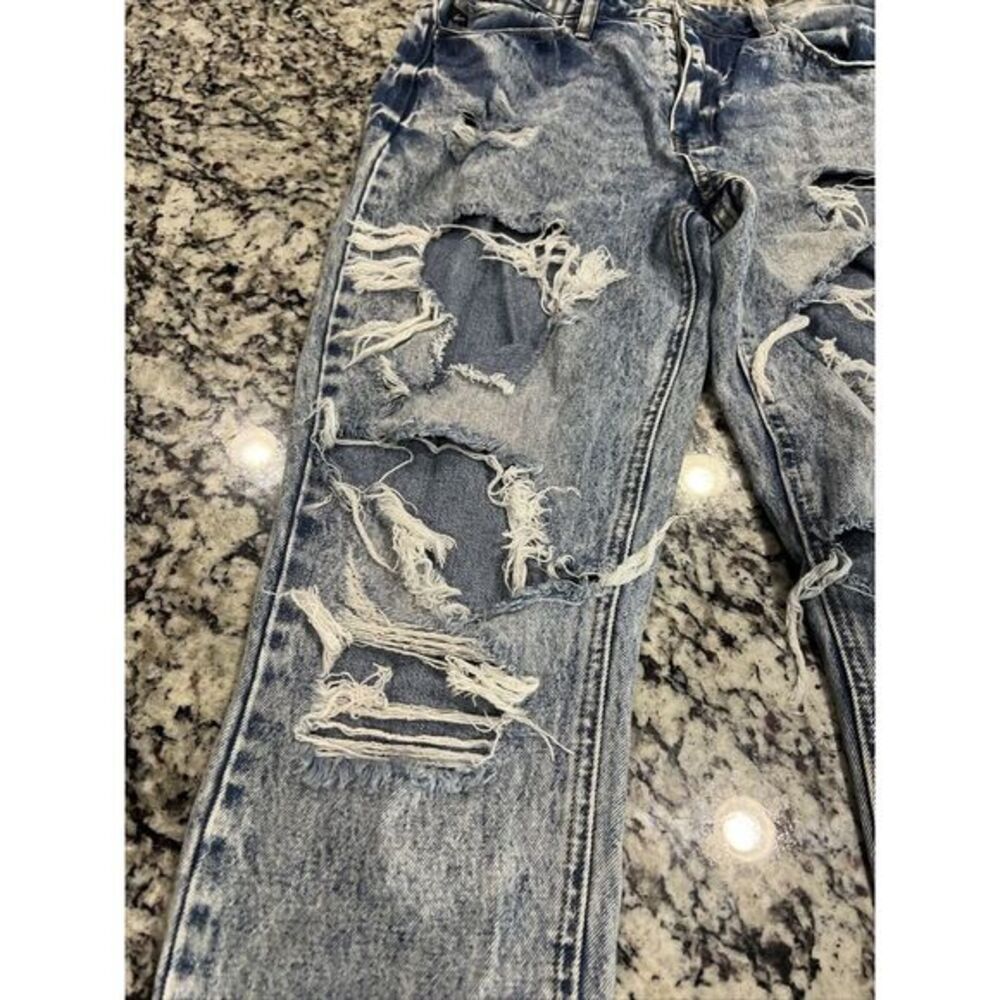KanCan New Stone Wash High Rise Destroyed‎ Boyfriend Fray Hem Ankle Skinny Jeans - Picture 5 of 11